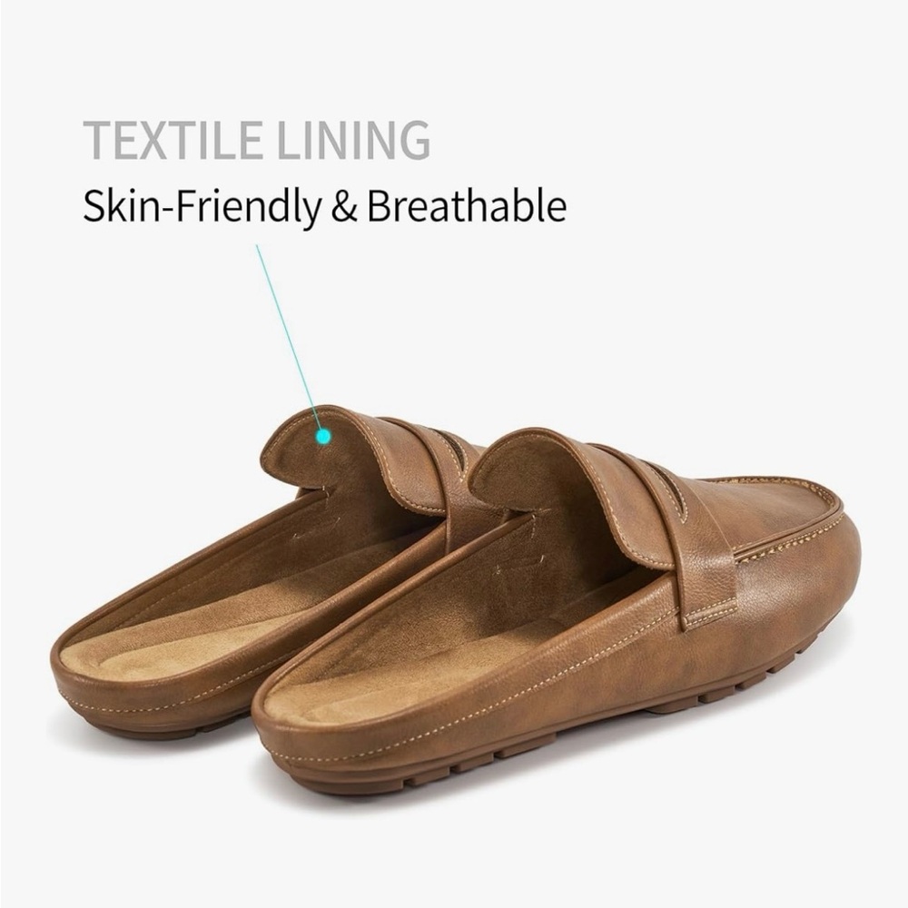 2 Pair Mules Slip On Flat Shoes Cushioned Insoles Lug Soles Black Camel 8- 8 1/2 - Picture 7 of 16